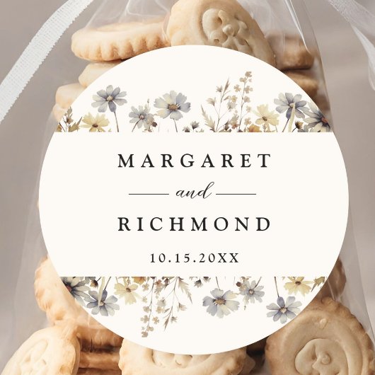 テラコッタワイルドフラワー結婚フローラ ラウンドシール