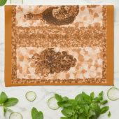 テラコッタワインおよびブドウのアメリカ人のMoJoの台所T キッチンタオル (折り畳み)