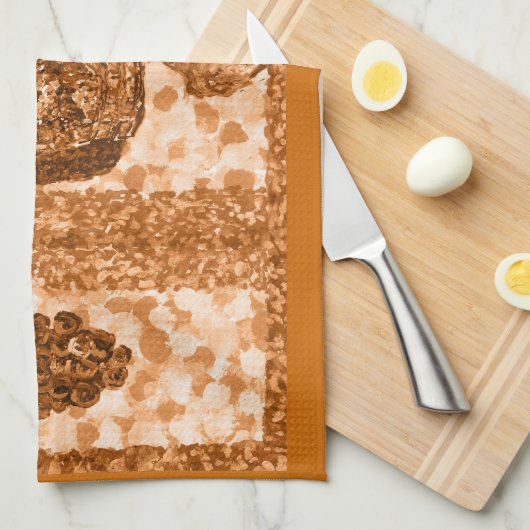 テラコッタワインおよびブドウのアメリカ人のMoJoの台所T キッチンタオル (四つ折り)