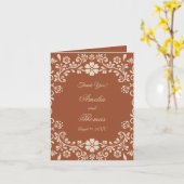 テラコッタヴィンテージウェディングサンキューカード カード (黄色い花)