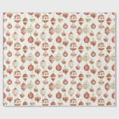 テラコッタヴィンテージオーナメントパターンホリデーキリスト ラッピングペーパー (フラット)