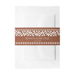 テラコッタヴィンテージタラベラ結婚メキシコ 招待状ベリーバンド