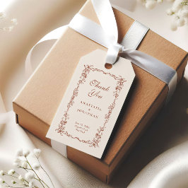 テラコッタヴィンテージ結婚フローラサンキュー ギフトタグ