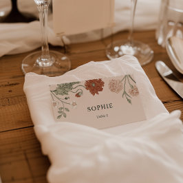 テラコッタヴィンテージ結婚フローラ座席表 プレイスカード