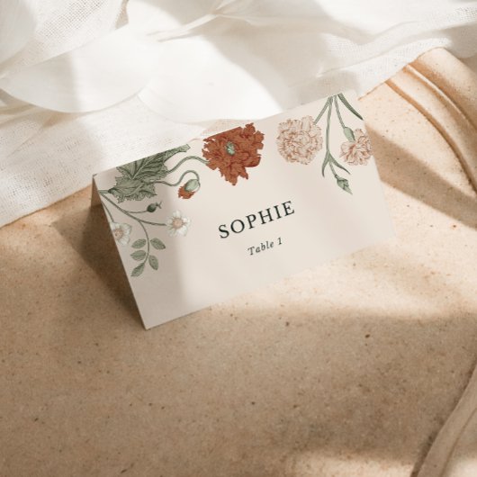 テラコッタヴィンテージ結婚フローラ座席表 プレイスカード