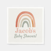 テラコッタ中性レインボーベビーシャワー スタンダードカクテルナプキン (正面)