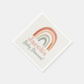 テラコッタ中性レインボーベビーシャワー スタンダードカクテルナプキン (角)