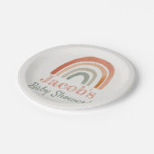 テラコッタ中性レインボーベビーシャワー ペーパープレート (アングル)