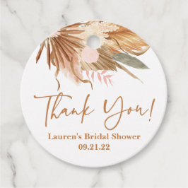 テラコッタ乾燥パームブライダルシャワーメッセージカード フェイバータグ