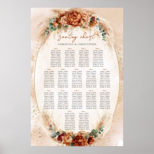 テラコッタ人気があるブルゴーニュフローラユーカリ聖人 ポスター (正面)