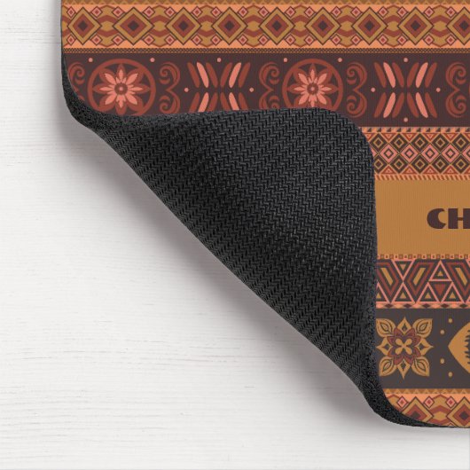 テラコッタ伝統的エスニック部族ボホパターン マウスパッド (コーナー)