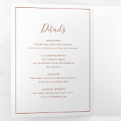 テラコッタ伝統的エレガントな結婚式 三つ折り招待状 (内部最初)