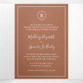 テラコッタ伝統的エレガントな結婚式 三つ折り招待状 (内部中)