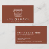 テラコッタ作家ブロガーのフリーランサー・タイプライター 名刺 (正面/裏面)