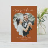 テラコッタ写真ハート結婚のサンキューカード サンキューカード (スタンド正面)