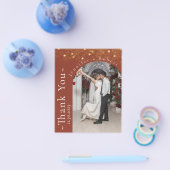 テラコッタ写真バジェット結婚ズサンキューカード チラシ (シングル)