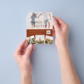 テラコッタ写真結婚式QRコード救日付 チラシ (手)