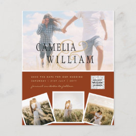 テラコッタ写真結婚式QRコード救日付 チラシ