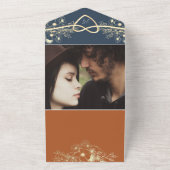 テラコッタ写真QRコード結婚ズ オールインワン招待状 (外側)