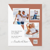 テラコッタ写真QRコード結婚式の招待救日付 (正面)