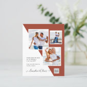 テラコッタ写真QRコード結婚式の招待救日付 (スタンド正面)