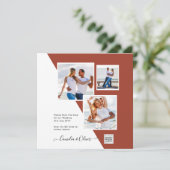 テラコッタ写真QRコード結婚式の招待救日付 (スタンド正面)