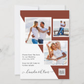 テラコッタ写真QRコード結婚式の招待救日付 招待状 (正面)