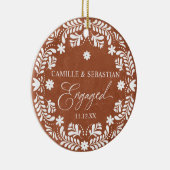 テラコッタ初めてのクリスマス婚約写真 セラミックオーナメント (右)