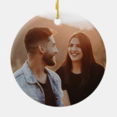 テラコッタ初めてのクリスマス婚約写真 セラミックオーナメント (裏面)