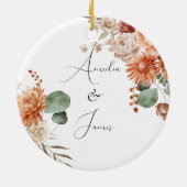 テラコッタ初めてのクリスマス 結婚した セラミックオーナメント (裏面)