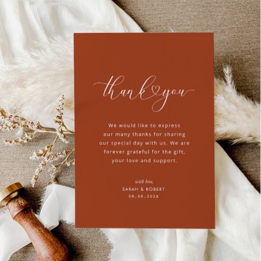 テラコッタ土結婚音サンキューカード サンキューカード