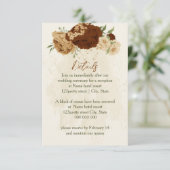 テラコッタ地球トーン結婚フローラ詳細 エンクロージャーカード (スタンド正面)