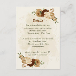 テラコッタ地球トーン結婚フローラ詳細 エンクロージャーカード