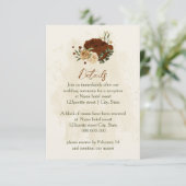 テラコッタ地球トーン結婚フローラ詳細 エンクロージャーカード (スタンド正面)