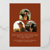 テラコッタ大学院ホイル卒業発表 箔招待状 (裏面)