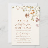 テラコッタ小さなワイルドフラワーの赤ちゃんシャワー 招待状 (正面)