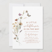 テラコッタ小さなワイルドフラワーの赤ちゃんシャワー 招待状 (正面)