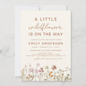 テラコッタ小さなワイルドフラワーの赤ちゃんシャワー 招待状 (正面)