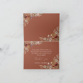 テラコッタ小さなワイルドフラワーベビーシャワー サンキューカード (内部)