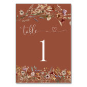 テラコッタ小さな結婚野花のテーブル番号 テーブルナンバー (正面)