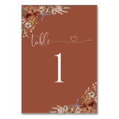 テラコッタ小さな結婚野花のテーブル番号 テーブルナンバー (正面)