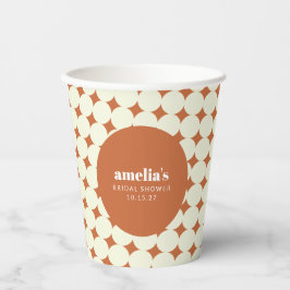 テラコッタ幾何学ユニーク ブライダルシャワー カスタム 紙コップ
