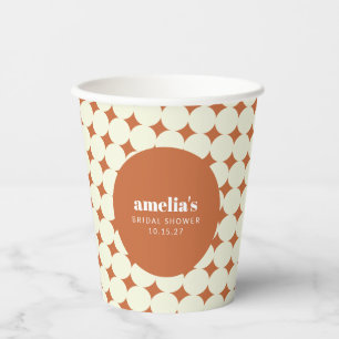 テラコッタ幾何学ユニーク ブライダルシャワー カスタム 紙コップ