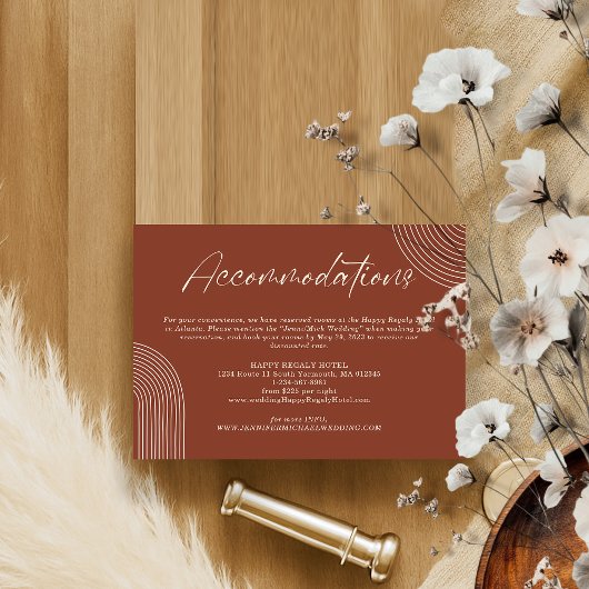 テラコッタ幾何学模様 ラインアートの宿泊施設 エンクロージャーカード