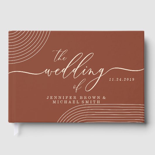 テラコッタ幾何学的ラインアート ゲストブック (正面)