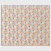 テラコッタ弓と花の模様 ラッピングペーパー (フラット)