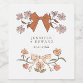 テラコッタ弓&花結婚ズ ワインラベル (シングルラベル)