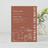 テラコッタ引っ越し祝いパーティーパーティー 招待状 (スタンド正面)