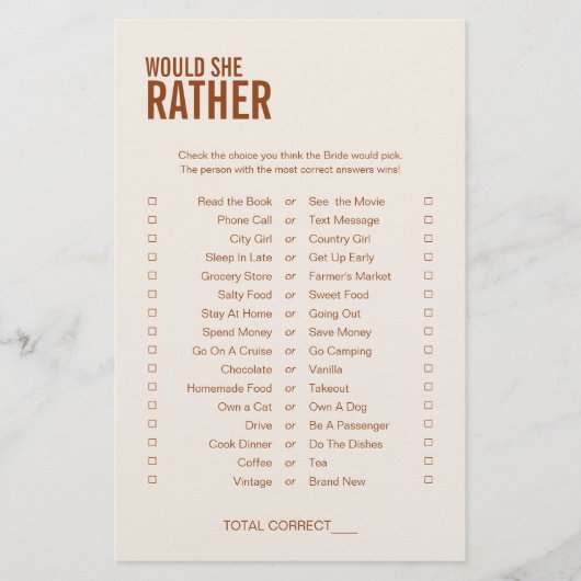 テラコッタ彼女はむしろブライダルシャワーゲーム (正面)