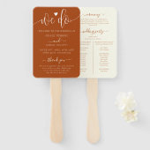 テラコッタ我々はエレガント結婚式 プログラムハンドファンをする ハンドファン (正面&裏面)